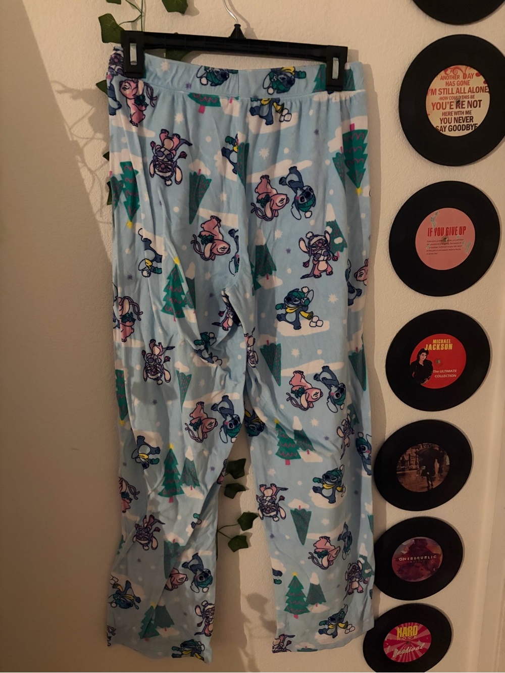 Disney Light Blue & Pink Cartoon Winter Pajama Bottoms
